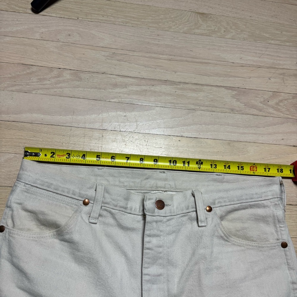 Vintage Wrangler 936 Cowboy Cut Slim Fit Jeans 36x34 White USA Made - Picture 7 of 10